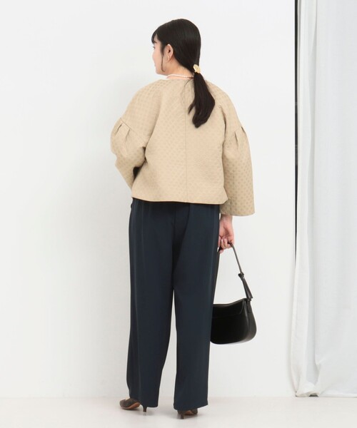 NOLLEY’S(ノーリーズ)の「ドットジャガードブルゾン(ブルゾン・レディース・ベージュ/ブラック・38)」の13枚目の写真