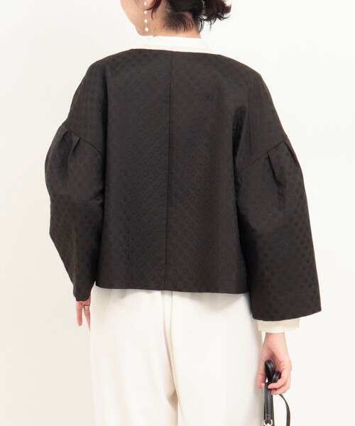 NOLLEY’S(ノーリーズ)の「ドットジャガードブルゾン(ブルゾン・レディース・ベージュ/ブラック・38)」の19枚目の写真