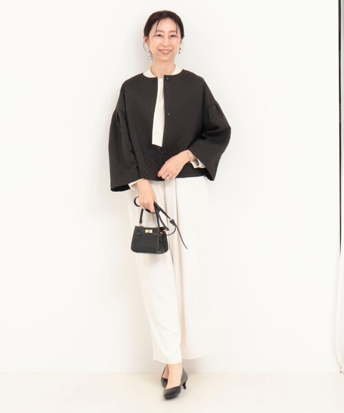 NOLLEY’S(ノーリーズ)の「ドットジャガードブルゾン(ブルゾン・レディース・ベージュ/ブラック・38)」の21枚目の写真