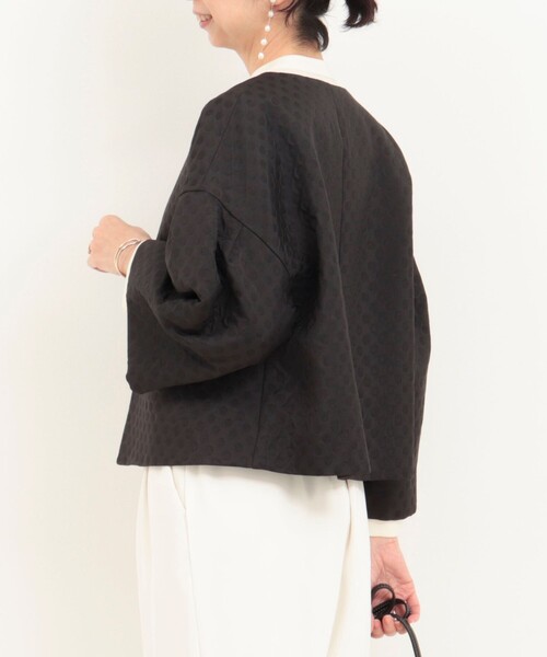 NOLLEY’S(ノーリーズ)の「ドットジャガードブルゾン(ブルゾン・レディース・ベージュ/ブラック・38)」の22枚目の写真