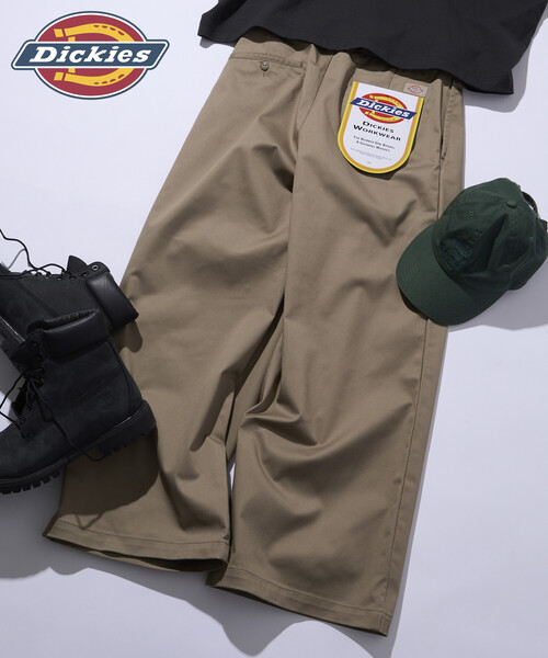 FREAK'S STORE(フリークスストア)の「限定展開 Dickies×FREAK'S STORE/ディッキーズ 別注 ワイドシルエット クロスタック ワークパンツ(チノパンツ・メンズ・ベージュ/インディゴブルー/ブラック/ブラック系その他・SMALL/MEDIUM/LARGE)」の3枚目の写真