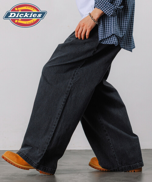 FREAK'S STORE(フリークスストア)の「限定展開 Dickies×FREAK'S STORE/ディッキーズ 別注 ワイドシルエット クロスタック ワークパンツ(チノパンツ・メンズ・ベージュ/インディゴブルー/ブラック/ブラック系その他・SMALL/MEDIUM/LARGE)」の2枚目の写真