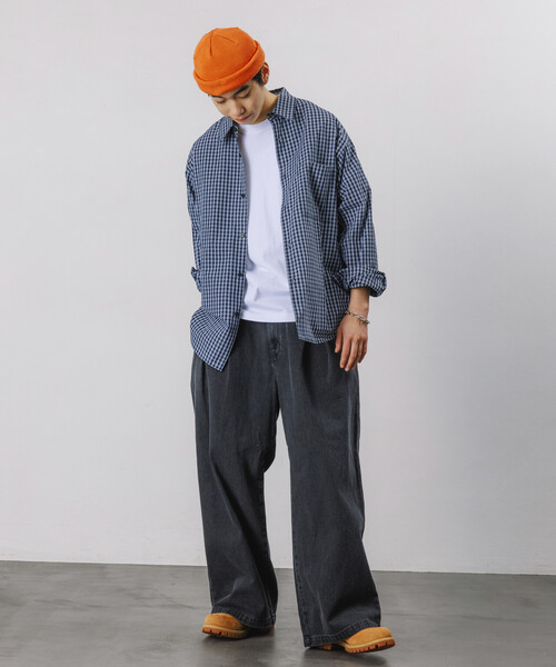 FREAK'S STORE(フリークスストア)の「限定展開 Dickies×FREAK'S STORE ディッキーズ 別注 ワイドシルエット クロスタック ワークパンツ(チノパンツ・メンズ・ベージュ/インディゴブルー/ブラック/ブラック系その他・SMALL/MEDIUM/LARGE)」の11枚目の写真