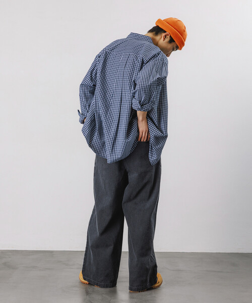 FREAK'S STORE(フリークスストア)の「限定展開 Dickies×FREAK'S STORE/ディッキーズ 別注 ワイドシルエット クロスタック ワークパンツ(チノパンツ・メンズ・ベージュ/インディゴブルー/ブラック/ブラック系その他・SMALL/MEDIUM/LARGE)」の6枚目の写真