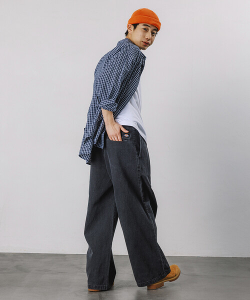 FREAK'S STORE(フリークスストア)の「限定展開 Dickies×FREAK'S STORE/ディッキーズ 別注 ワイドシルエット クロスタック ワークパンツ(チノパンツ・メンズ・ベージュ/インディゴブルー/ブラック/ブラック系その他・SMALL/MEDIUM/LARGE)」の7枚目の写真