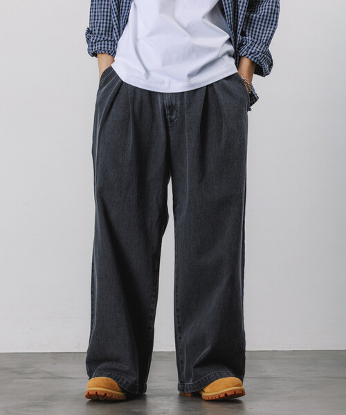 FREAK'S STORE(フリークスストア)の「限定展開 Dickies×FREAK'S STORE/ディッキーズ 別注 ワイドシルエット クロスタック ワークパンツ(チノパンツ・メンズ・ベージュ/インディゴブルー/ブラック/ブラック系その他・SMALL/MEDIUM/LARGE)」の9枚目の写真