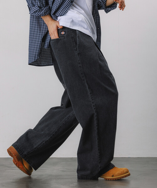 FREAK'S STORE(フリークスストア)の「限定展開 Dickies×FREAK'S STORE/ディッキーズ 別注 ワイドシルエット クロスタック ワークパンツ(チノパンツ・メンズ・ベージュ/インディゴブルー/ブラック/ブラック系その他・SMALL/MEDIUM/LARGE)」の15枚目の写真