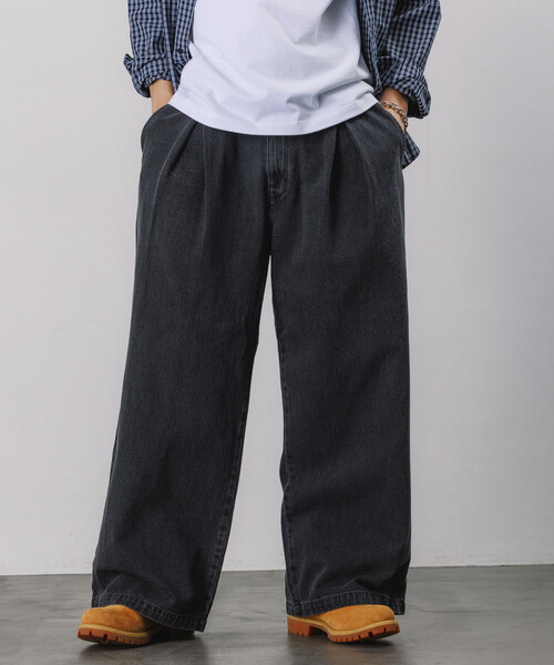 FREAK'S STORE(フリークスストア)の「限定展開 Dickies×FREAK'S STORE/ディッキーズ 別注 ワイドシルエット クロスタック ワークパンツ(チノパンツ・メンズ・ベージュ/インディゴブルー/ブラック/ブラック系その他・SMALL/MEDIUM/LARGE)」の16枚目の写真