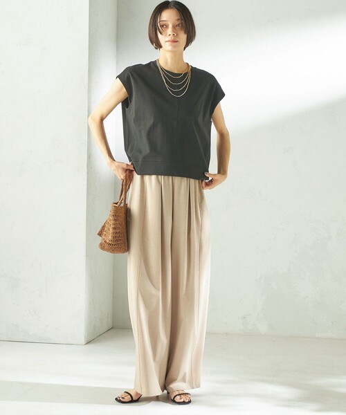 SHIPS（シップス）の「〈手洗い可能〉トロ ピン ストライプ / 無地 ウエスト ギャザー パンツ（その他パンツ・レディース・ライトグレー/ネイビー/ベージュ・38/36）」の17枚目の写真