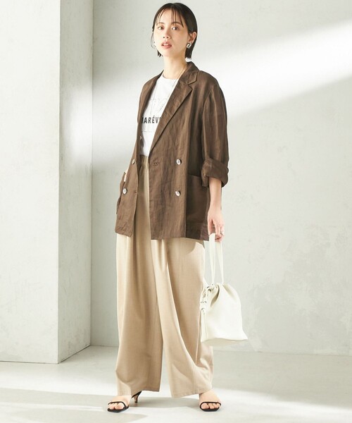 SHIPS（シップス）の「〈手洗い可能〉トロ ピン ストライプ / 無地 ウエスト ギャザー パンツ（その他パンツ・レディース・ライトグレー/ネイビー/ベージュ・38/36）」の22枚目の写真