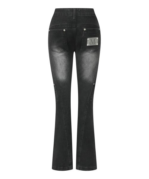 MUCENT(ムセント)の「アーデンウォッシングブーツカットカーゴデニムパンツ(デニムパンツ・レディース・ブラック・MEDIUM/SMALL)」の3枚目の写真