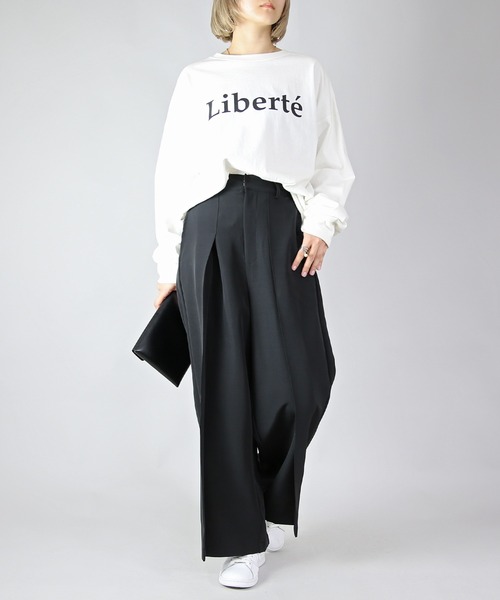 and it_（アンドイット）の「セミワイドセンタータックパンツ（その他パンツ・レディース・モカ/ブラック・M/LL/L）」の19枚目の写真