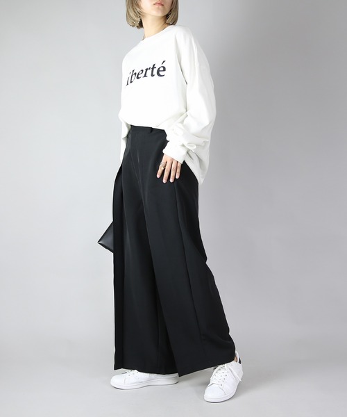 and it_（アンドイット）の「セミワイドセンタータックパンツ（その他パンツ・レディース・モカ/ブラック・M/LL/L）」の20枚目の写真