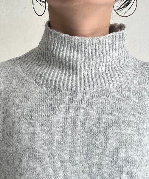 un dix cors（アンディコール）の「配色ストレッチニットプルオーバー（ニット/セーター・レディース・グレー/チャコールグレー・FREE）」の13枚目の写真