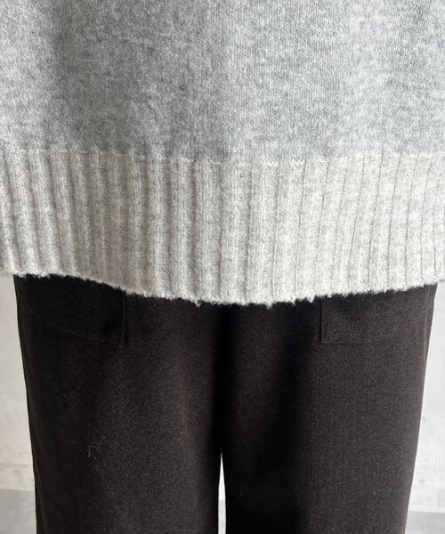 un dix cors（アンディコール）の「配色ストレッチニットプルオーバー（ニット/セーター・レディース・グレー/チャコールグレー・FREE）」の15枚目の写真