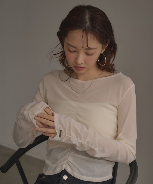 SOELA(ソエラ)の「【INGNI SOELA】フロントギャザートップス/WEB限定(Tシャツ/カットソー・レディース・ピンク/ブラック/オフホワイト・FREE)」の17枚目の写真
