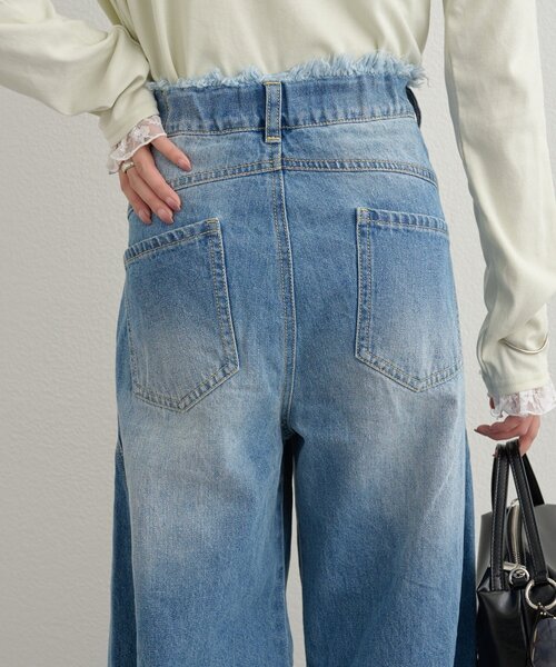 mystic（ミスティック）の「バレルBIGデニム（デニムパンツ・レディース・ブルー/ベージュ・1/2）」の7枚目の写真