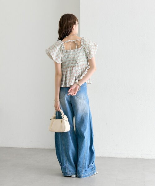 mystic（ミスティック）の「バレルBIGデニム（デニムパンツ・レディース・ブルー/ベージュ・1/2）」の15枚目の写真