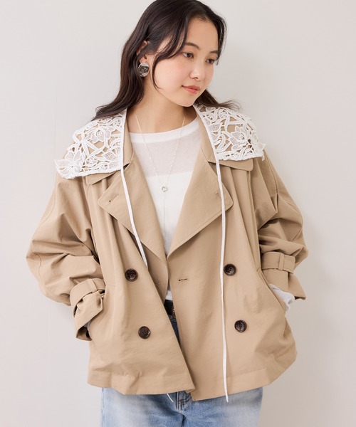 VIS（ビス）の「レース付け衿（バンダナ/スカーフ・レディース・オフホワイト・FREE）」の2枚目の写真