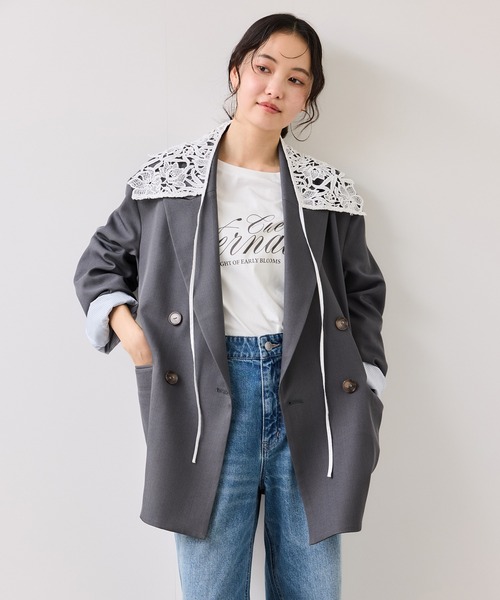 VIS（ビス）の「レース付け衿（バンダナ/スカーフ・レディース・オフホワイト・FREE）」の8枚目の写真