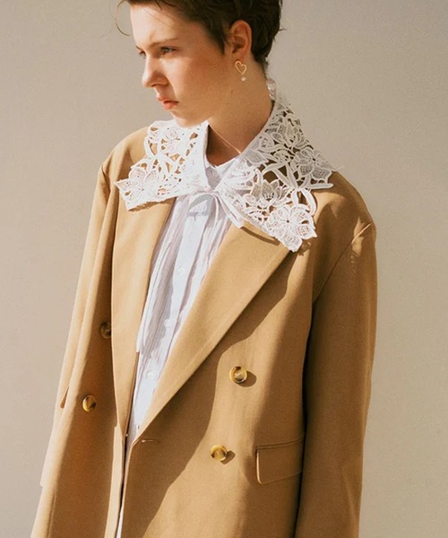 VIS（ビス）の「レース付け衿（バンダナ/スカーフ・レディース・オフホワイト・FREE）」の5枚目の写真