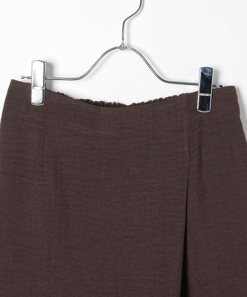LEPSIM（レプシィム）の「《リネンライクドライシリーズ》ラップスカート　638927（スカート・レディース・ダークブラウン/ライトベージュ/ブラック・FREE）」の5枚目の写真