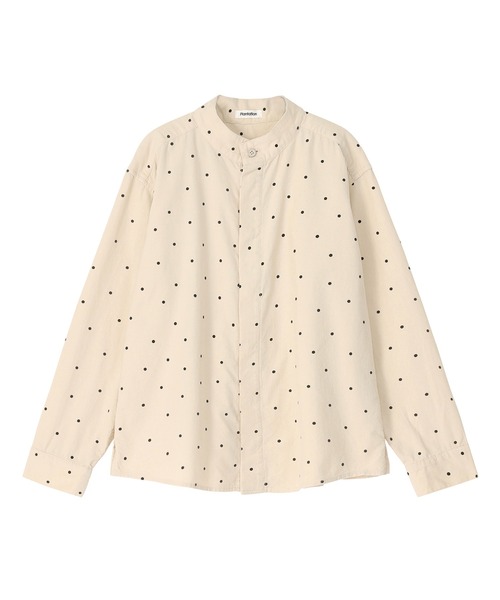 Plantation プランテーション 総柄コットン　ブラウス シャツ　トップス セール】ドットコーデュロイ / シャツ / P（シャツ/ブラウス