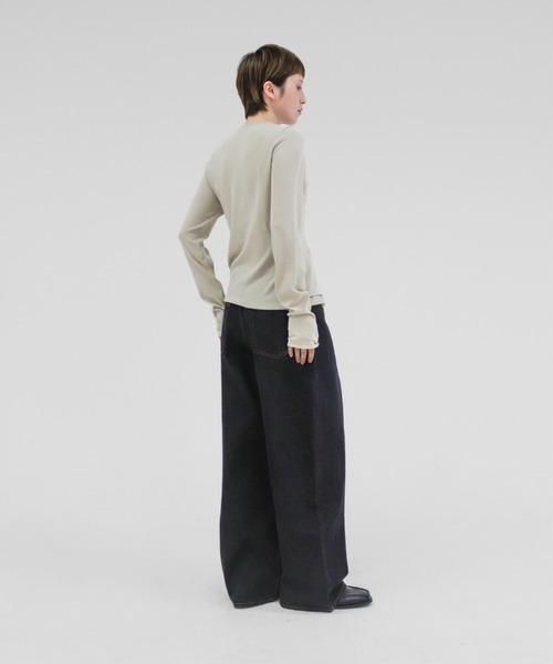 lit(リット)の「W Loop Straight Denim(デニムパンツ・レディース・ブラック/ネイビー・38/36)」の20枚目の写真