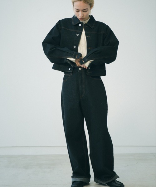 lit(リット)の「W Loop Straight Denim(デニムパンツ・レディース・ブラック/ネイビー・38/36)」の4枚目の写真