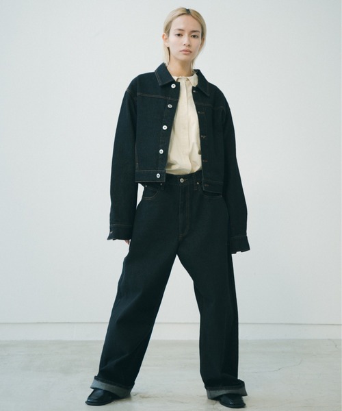 lit(リット)の「W Loop Straight Denim(デニムパンツ・レディース・ブラック/ネイビー・38/36)」の3枚目の写真