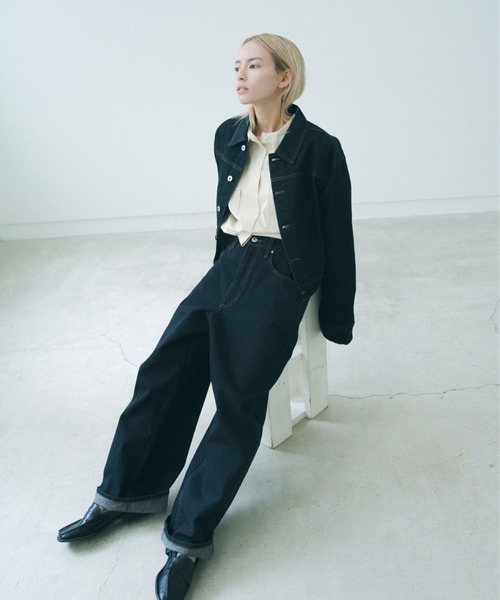 lit(リット)の「W Loop Straight Denim(デニムパンツ・レディース・ブラック/ネイビー・38/36)」の5枚目の写真