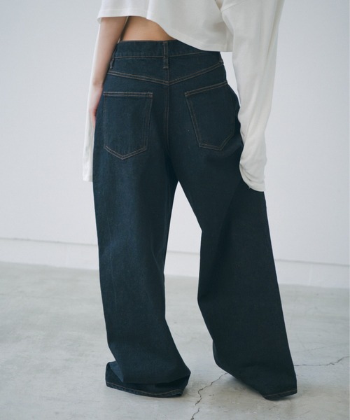 lit(リット)の「W Loop Straight Denim(デニムパンツ・レディース・ブラック/ネイビー・38/36)」の8枚目の写真