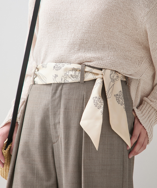 AENEIS/エネス】Nostalgia Flowers Silk Twill Band：スカーフ