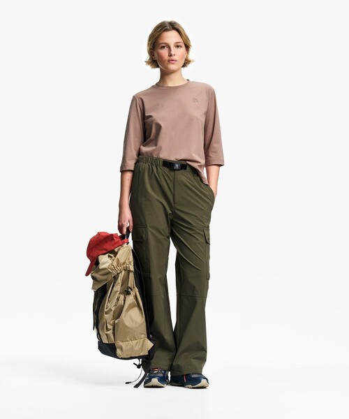 AIGLE（エーグル）の「プライムフレックス DFT UVC 3/4スリーブ ワンポイントロゴ刺繍 7分袖Tシャツ（Tシャツ/カットソー・レディース・パープル/ホワイト/ブラウン・XS/M/S/L/XL）」の5枚目の写真