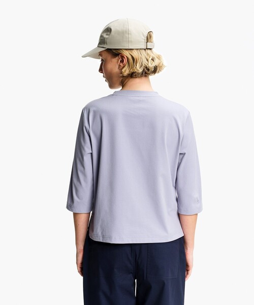 AIGLE（エーグル）の「プライムフレックス DFT UVC 3/4スリーブ ワンポイントロゴ刺繍 7分袖Tシャツ（Tシャツ/カットソー・レディース・パープル/ホワイト/ブラウン・XS/M/S/L/XL）」の10枚目の写真