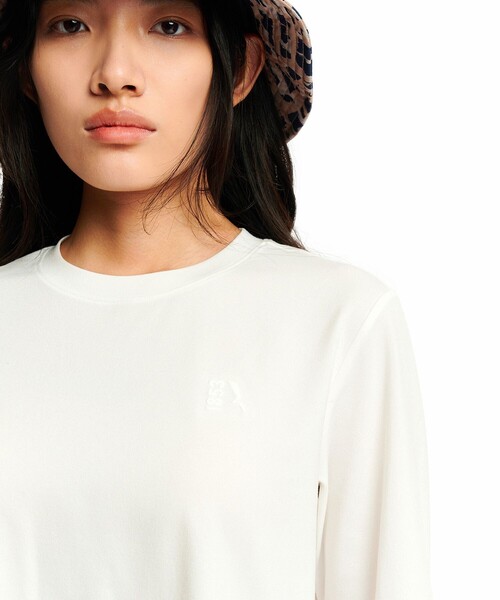 AIGLE（エーグル）の「プライムフレックス DFT UVC 3/4スリーブ ワンポイントロゴ刺繍 7分袖Tシャツ（Tシャツ/カットソー・レディース・パープル/ホワイト/ブラウン・XS/M/S/L/XL）」の16枚目の写真