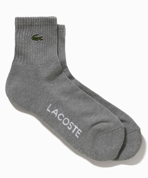 LACOSTE(ラコステ)の「ワンポイント ワニロゴパッチリブソックス 25-27cm(ソックス/靴下・メンズ・グレー/グリーン/ホワイト/ブラック・27.0cm)」の3枚目の写真