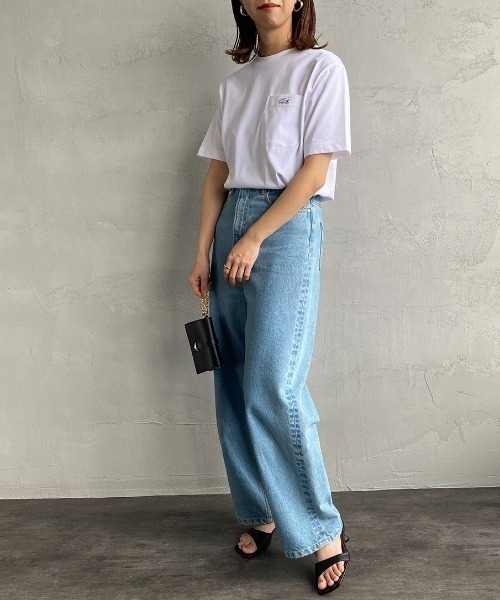 LACOSTE（ラコステ）の「[LACOSTE/ラコステ] ワンポイントロゴ クルーネックポケットTシャツ（Tシャツ/カットソー・レディース・ブラック/ネイビー/ホワイト・3/4/5/6/2）」の14枚目の写真