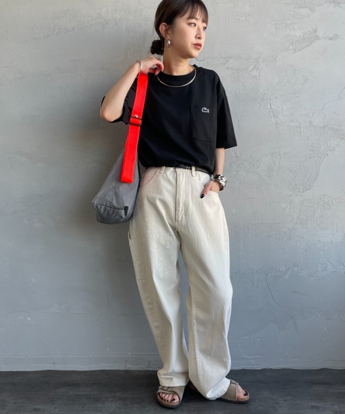 LACOSTE（ラコステ）の「[LACOSTE/ラコステ] ワンポイントロゴ クルーネックポケットTシャツ（Tシャツ/カットソー・レディース・ブラック/ネイビー/ホワイト・3/4/5/6/2）」の16枚目の写真