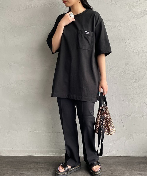 LACOSTE（ラコステ）の「[LACOSTE/ラコステ] ワンポイントロゴ クルーネックポケットTシャツ（Tシャツ/カットソー・レディース・ブラック/ネイビー/ホワイト・3/4/5/6/2）」の19枚目の写真