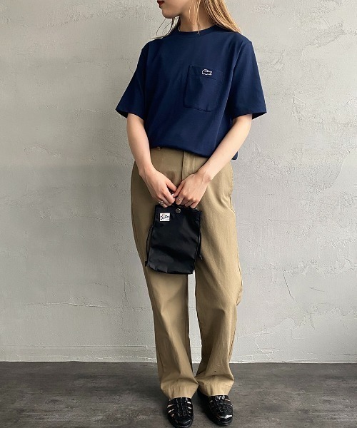 LACOSTE（ラコステ）の「[LACOSTE/ラコステ] ワンポイントロゴ クルーネックポケットTシャツ（Tシャツ/カットソー・レディース・ブラック/ネイビー/ホワイト・3/4/5/6/2）」の20枚目の写真