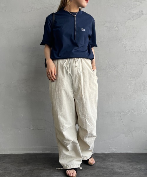 LACOSTE（ラコステ）の「[LACOSTE/ラコステ] ワンポイントロゴ クルーネックポケットTシャツ（Tシャツ/カットソー・レディース・ブラック/ネイビー/ホワイト・3/4/5/6/2）」の21枚目の写真