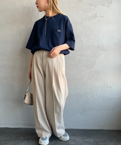LACOSTE（ラコステ）の「[LACOSTE/ラコステ] ワンポイントロゴ クルーネックポケットTシャツ（Tシャツ/カットソー・レディース・ブラック/ネイビー/ホワイト・3/4/5/6/2）」の22枚目の写真