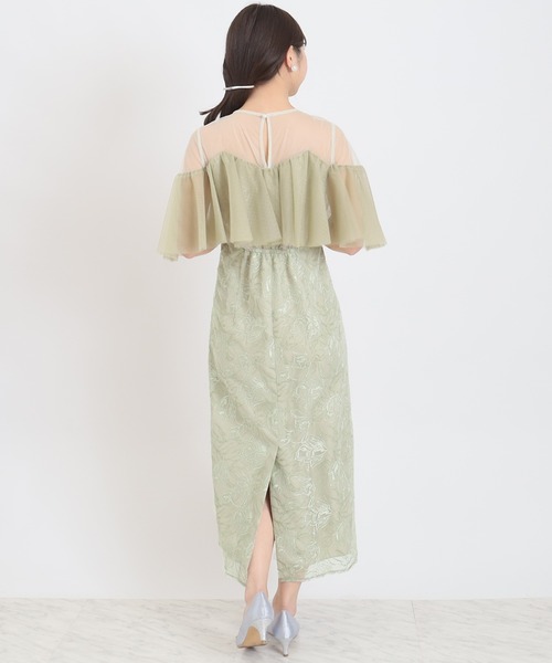 TRUDEA（トルディア）の「チュールフリルフラワー刺繍（ドレス・レディース・ブラック/グリーン/オレンジ/ネイビー・MEDIUM/SMALL）」の13枚目の写真