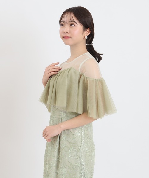 TRUDEA（トルディア）の「チュールフリルフラワー刺繍（ドレス・レディース・ブラック/グリーン/オレンジ/ネイビー・MEDIUM/SMALL）」の18枚目の写真
