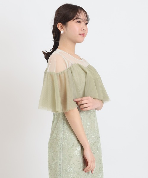 TRUDEA（トルディア）の「チュールフリルフラワー刺繍（ドレス・レディース・ブラック/グリーン/オレンジ/ネイビー・MEDIUM/SMALL）」の19枚目の写真