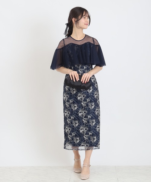 TRUDEA（トルディア）の「チュールフリルフラワー刺繍（ドレス・レディース・ブラック/グリーン/オレンジ/ネイビー・MEDIUM/SMALL）」の21枚目の写真