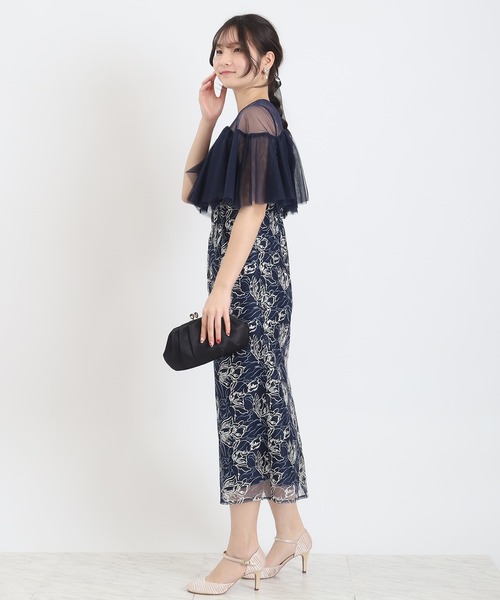 TRUDEA（トルディア）の「チュールフリルフラワー刺繍（ドレス・レディース・ブラック/グリーン/オレンジ/ネイビー・MEDIUM/SMALL）」の22枚目の写真