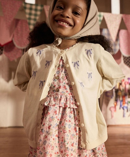 Cath Kidston(キャスキッドソン)の「キッズ ニット カーディガン Bow(カーディガン/ボレロ・キッズ・オフホワイト・100/110)」の1枚目の写真