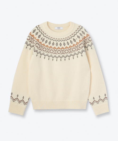 MUSINSA STANDARD KIDS（ムシンサスタンダードキッズ）の「フェアアイルクルーネックニット [クリーム]（ニット/セーター・レディース・その他・110/120/130）」の2枚目の写真